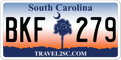 SC license plate BKF279
