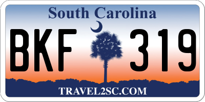 SC license plate BKF319