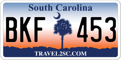 SC license plate BKF453