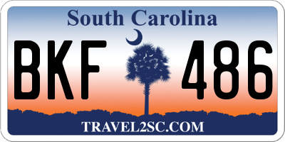 SC license plate BKF486