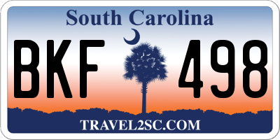 SC license plate BKF498