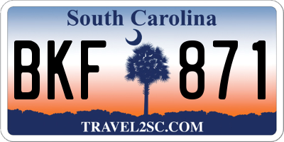 SC license plate BKF871