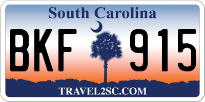 SC license plate BKF915