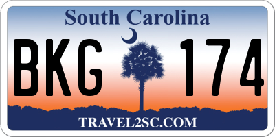 SC license plate BKG174
