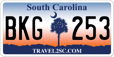 SC license plate BKG253