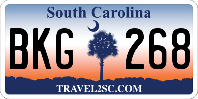 SC license plate BKG268
