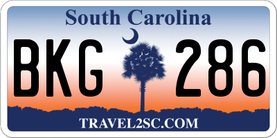 SC license plate BKG286