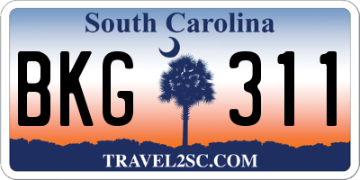 SC license plate BKG311