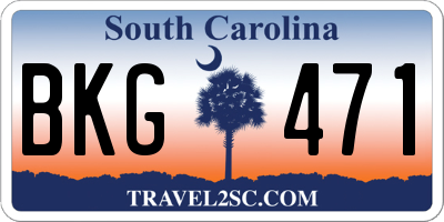SC license plate BKG471