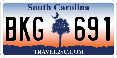 SC license plate BKG691