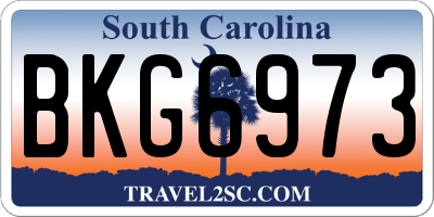 SC license plate BKG6973