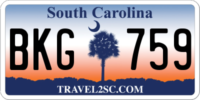 SC license plate BKG759