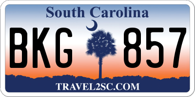 SC license plate BKG857