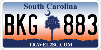 SC license plate BKG883