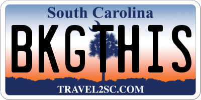 SC license plate BKGTHIS