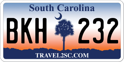 SC license plate BKH232
