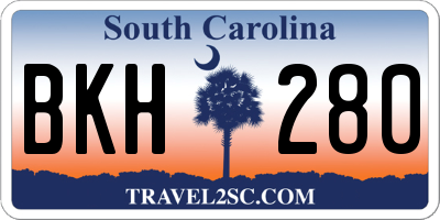 SC license plate BKH280