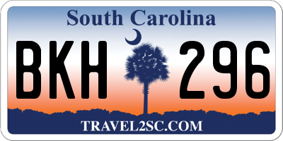SC license plate BKH296