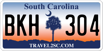 SC license plate BKH304