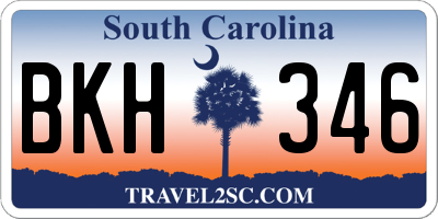 SC license plate BKH346