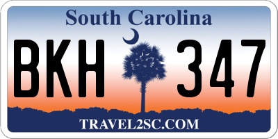 SC license plate BKH347