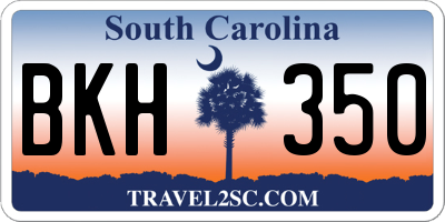 SC license plate BKH350