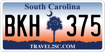 SC license plate BKH375