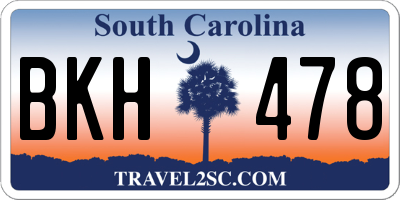 SC license plate BKH478