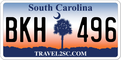 SC license plate BKH496