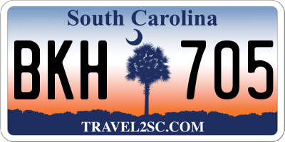 SC license plate BKH705