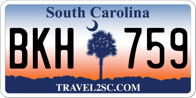 SC license plate BKH759