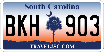 SC license plate BKH903