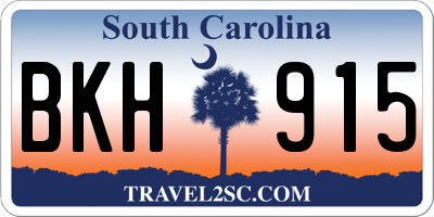 SC license plate BKH915