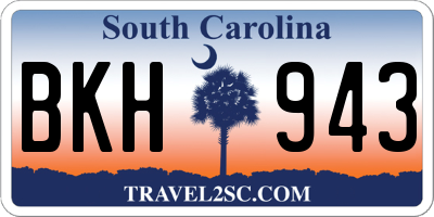 SC license plate BKH943