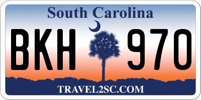 SC license plate BKH970