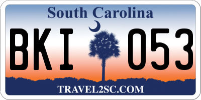 SC license plate BKI053