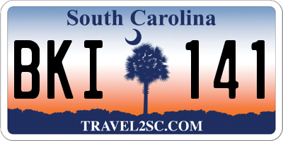 SC license plate BKI141