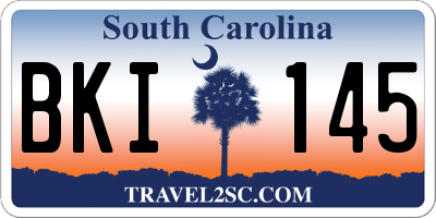SC license plate BKI145