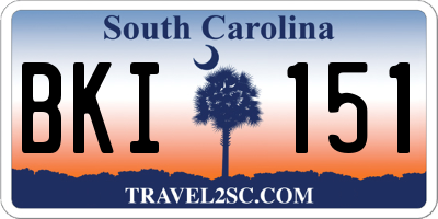 SC license plate BKI151