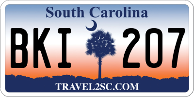 SC license plate BKI207