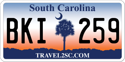 SC license plate BKI259