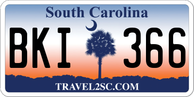 SC license plate BKI366