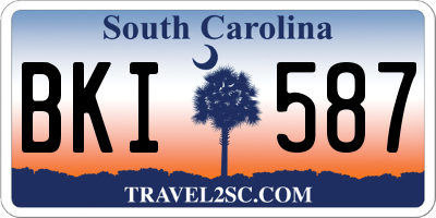 SC license plate BKI587