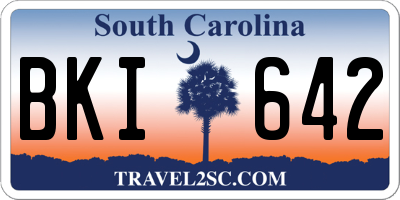 SC license plate BKI642