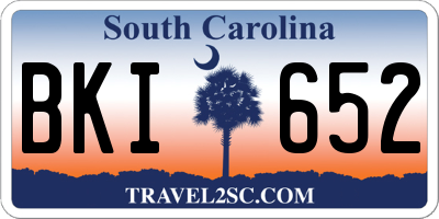 SC license plate BKI652