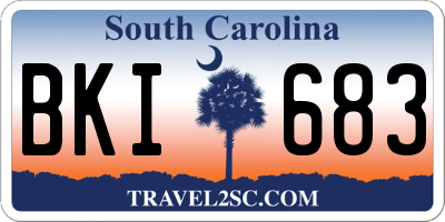 SC license plate BKI683