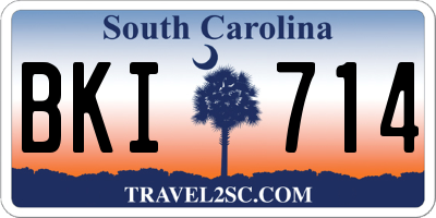 SC license plate BKI714