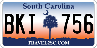 SC license plate BKI756