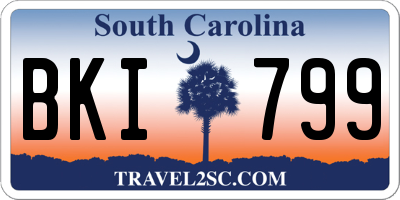 SC license plate BKI799