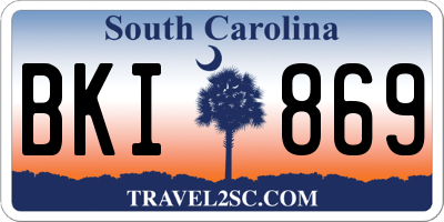 SC license plate BKI869